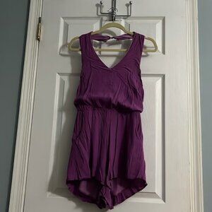 Bishop + Young Purple Halter Romper